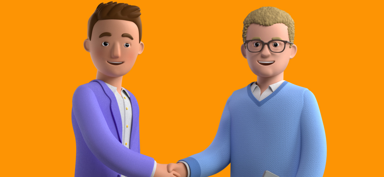 Mees en wagenparkbeheerder schudden hand