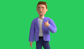 Mees met een duim